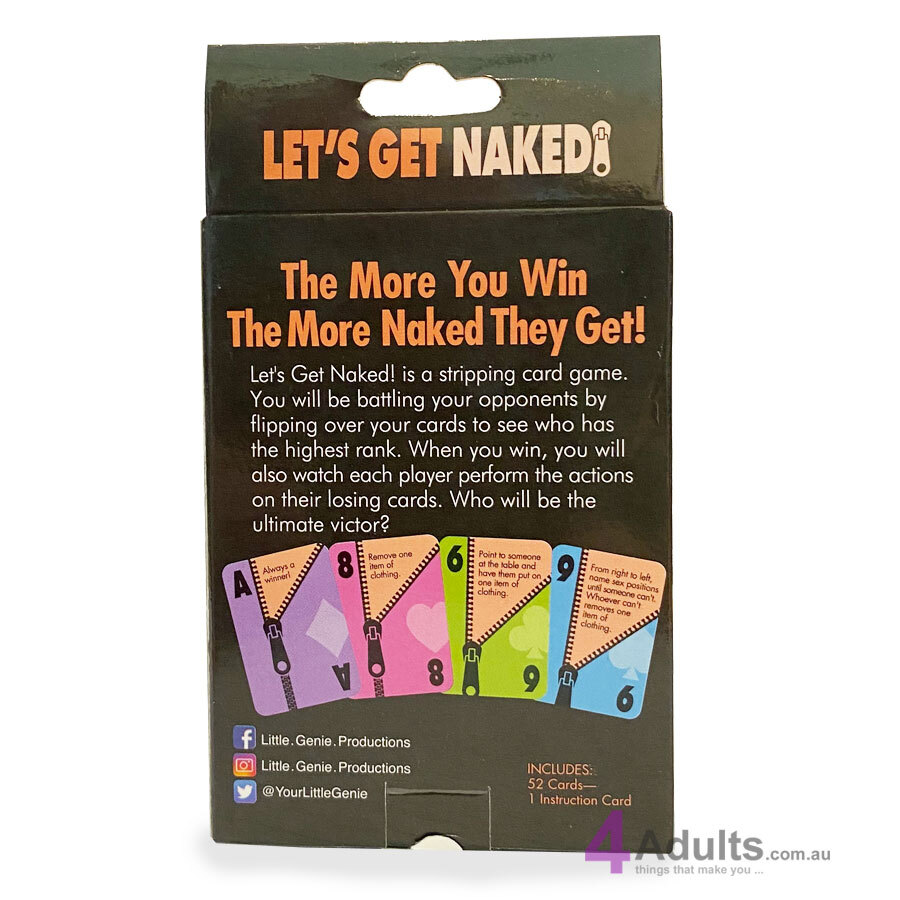 Lets Get Naked Card Game By Genie Buy Direct From 4adults Adult Store