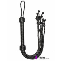 Ouch! Pain Short Leather Braided Black Flogger